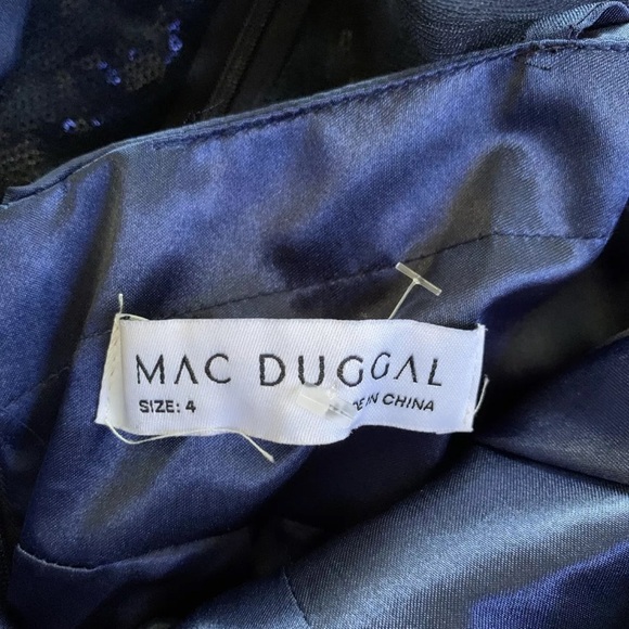 Mac Duggal Blue Formal Gown Dress 4 Small Floor length WORN ONCE Mother of bride - Picture 10 of 16